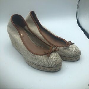 COACH DARCELLE Natural Canvas Espadrilles‎ Designer Shoes Ballet Flats 8